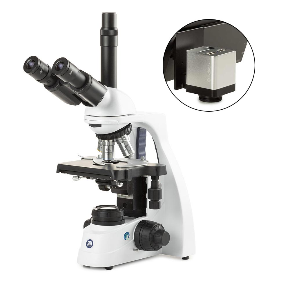bScope Trinocular Microscope, EPLi Infinity Optics, Quintuple Nosepiece — 3 Configurations, 1/Unit | Globe Scientific