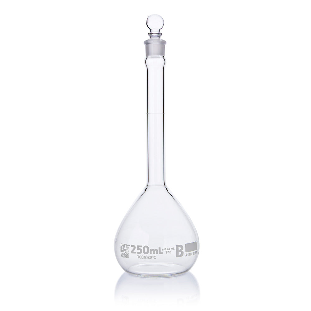 Globe Scientific Narrow Mouth Volumetric Flask 8250250 250 mL Borosilicate Glass