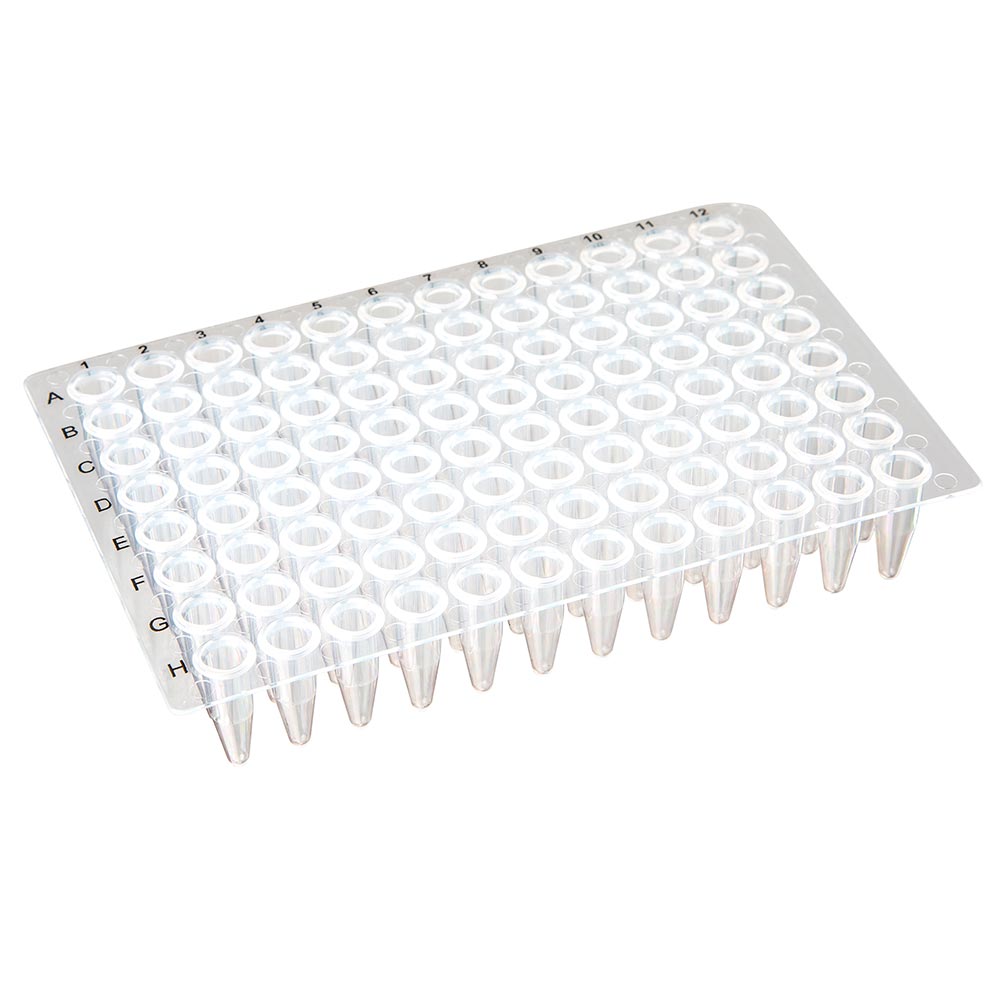 Globe Scientific 96-Well Pcr Plate, No Skirt, Flat Top 0.2 mL