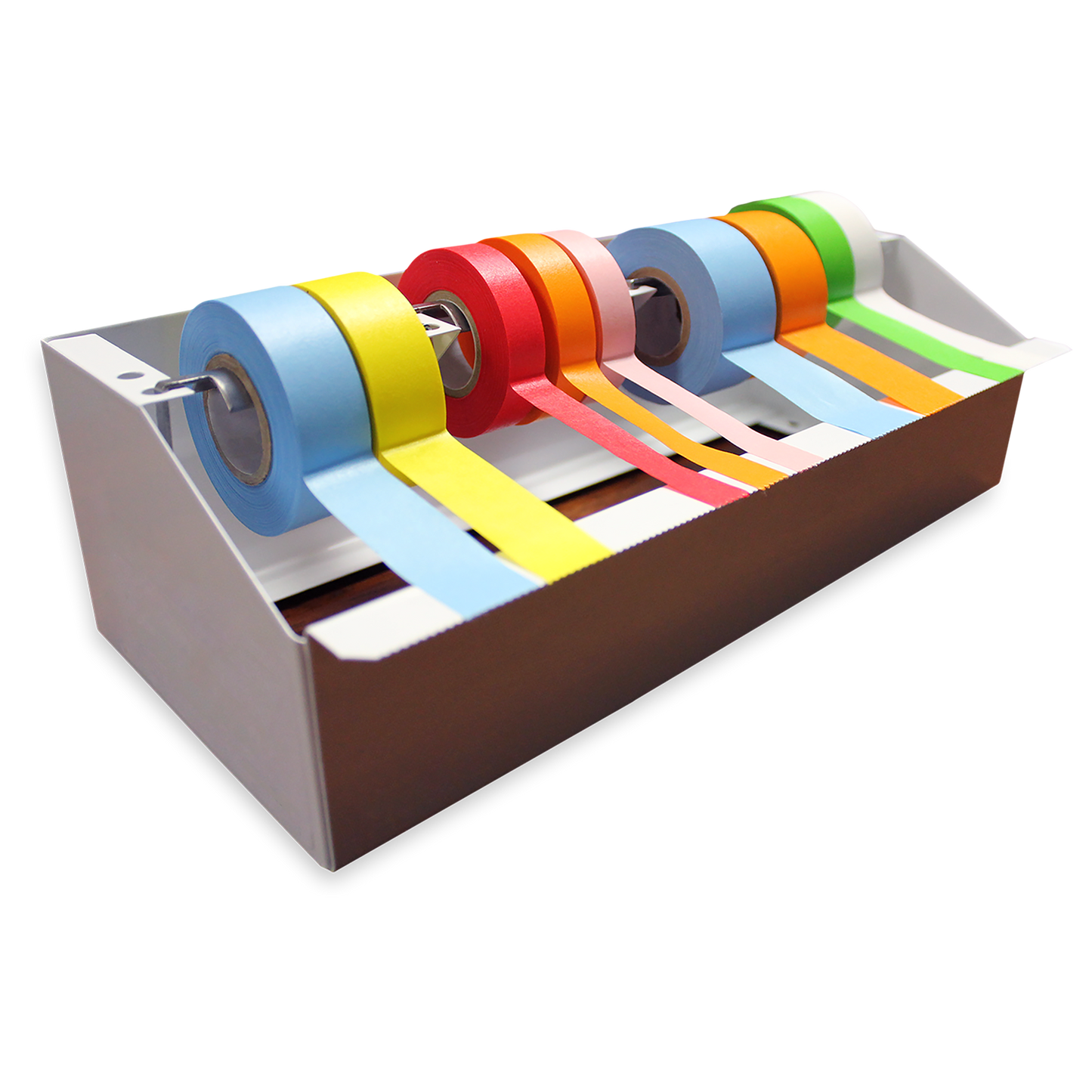 Labeling Tape Dispenser, Steel Bench-Top, for 500" Rolls — 3 Sizes (6-1/2" to 12-1/8"), 1/Each | Globe Scientific