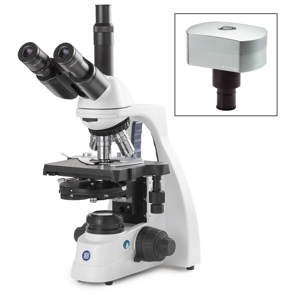 bScope Trinocular Microscope, Plan Phase PLPHi 10/20/S40/S100x Oil — Zernike Condenser & 18MP Camera Options, 1/Unit | Globe Scientific
