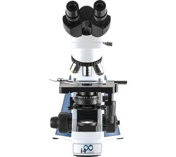 LW Scientific i4M-BN4A-iSL3 infinity semi plan microscope with binocular Seidentopf head, infinity-corrected optics, LED illumination, and 4 Semi-Plan objectives