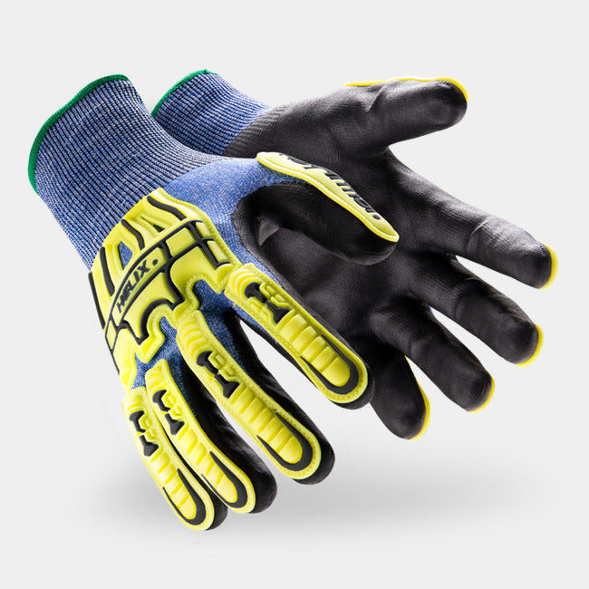 HexArmor Helix 3016 Impact Gloves | ANSI Cut A4, Foam Nitrile Palm, 21-Gauge