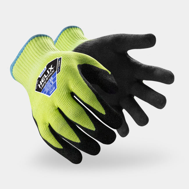 HexArmor Helix 2062 With Core9 Technology Cut-Resistant Gloves | ANSI Cut A9, Sandy Nitrile Palm, 13-Gauge
