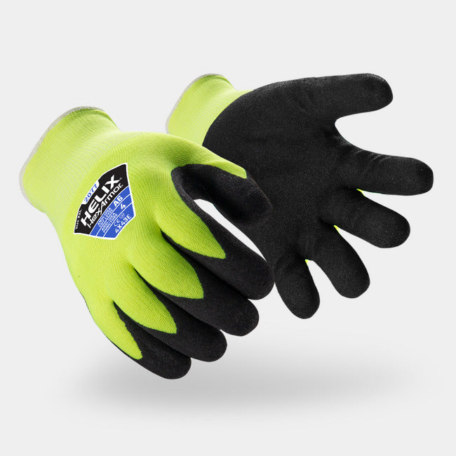 HexArmor Helix 2077 Cold Weather Winter Gloves | ANSI Cut A6, Sandy Nitrile Palm, 13-Gauge