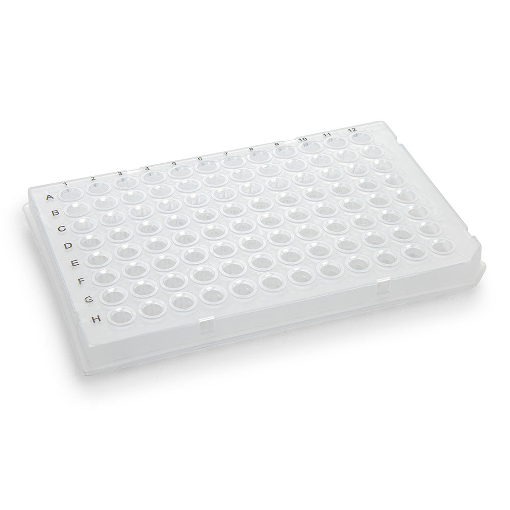 96-Well PCR Plates, Half-Skirt, Clear Polypropylene — 0.1 & 0.2 mL, 50/Case | Globe Scientific