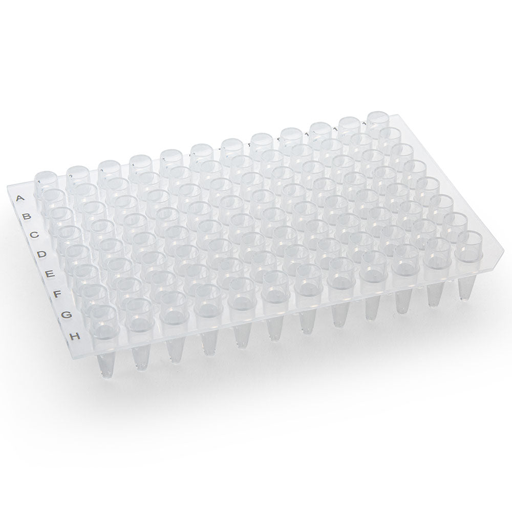 0.2 mL 96-Well PCR Plates, No Skirt, Chimney Top, Clear — Non-Skirted, 50/Case | Globe Scientific