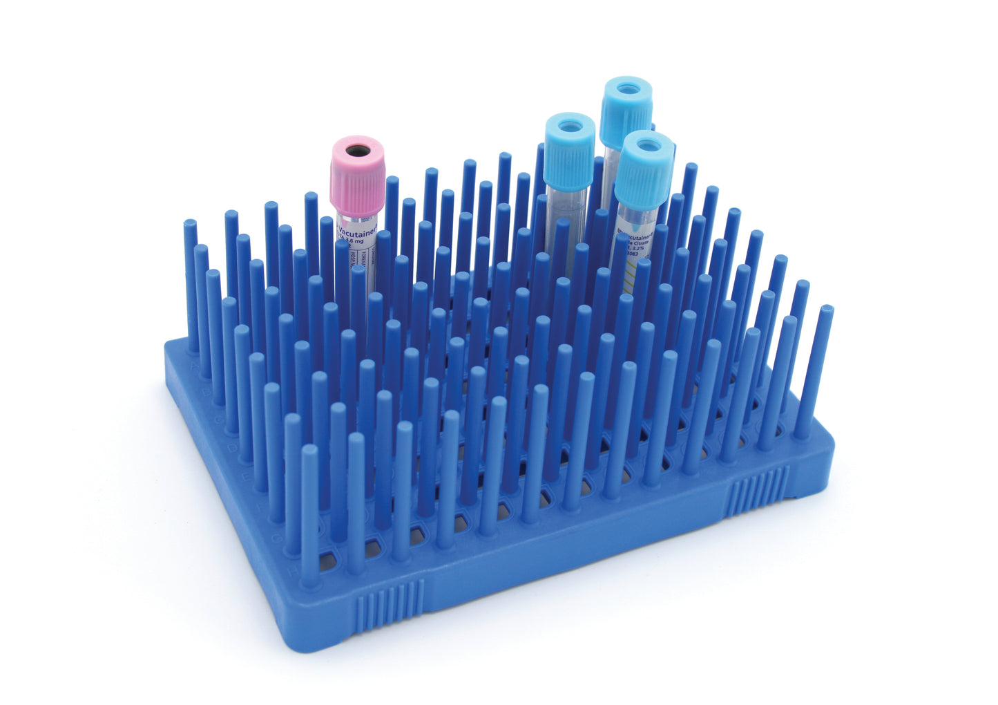 HS24312B - Heathrow Scientific Peg Tube Rack 96-Place 10-13mm Blue