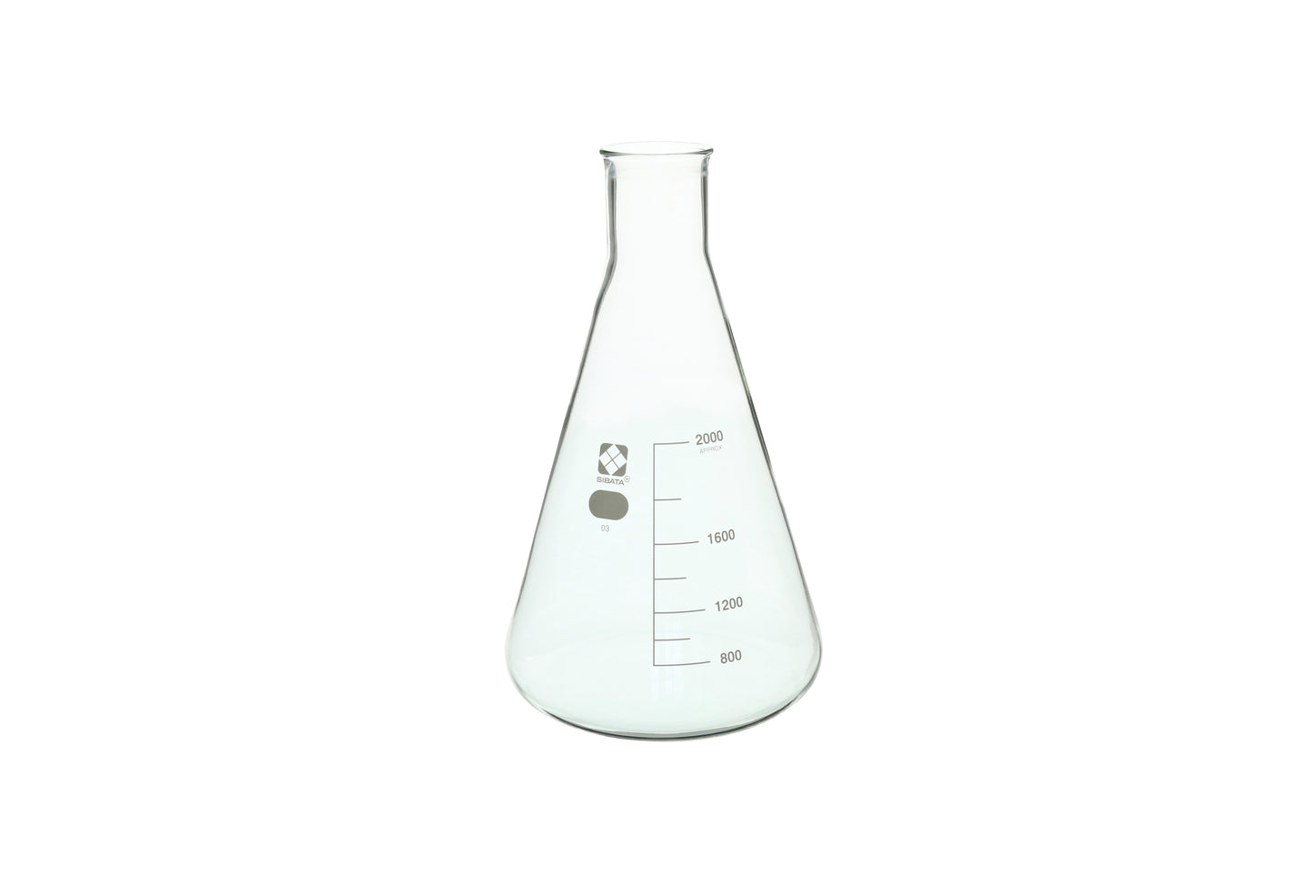 10530-2000 - SIBATA Erlenmeyer Flask 2000 mL Borosilicate Heavy-Duty Rim