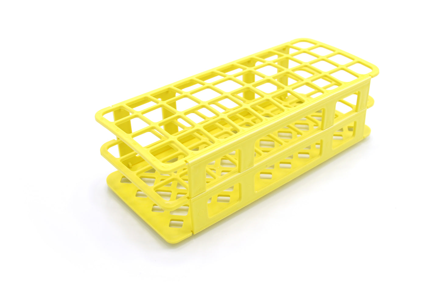 HS243071Y - Heathrow Scientific Fold & Snap Tube Rack 21mm 40-Place Yellow