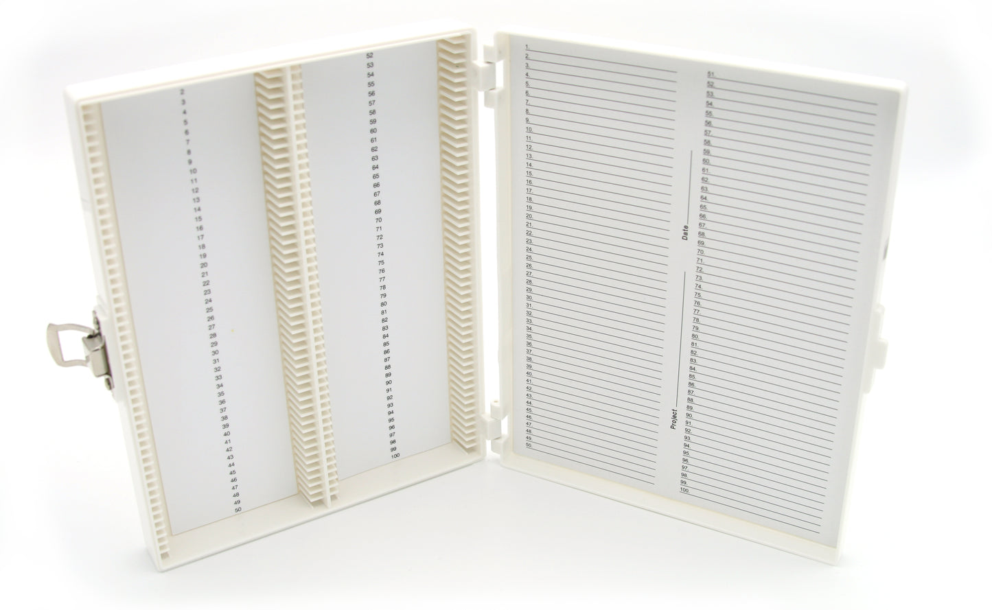 Premium Microscope Slide Box - 100-Place Foam Lining - 15994 Series - Heathrow Scientific