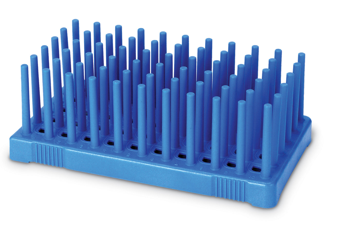HS24311B - Heathrow Scientific Peg Tube Rack 50-Place 14-17mm Blue