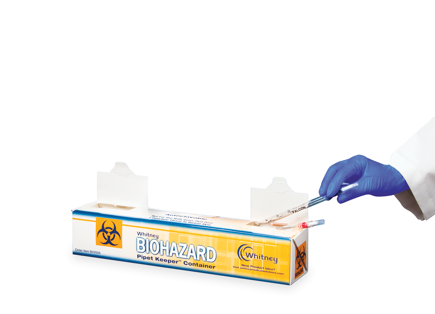 Heathrow Scientific BH2006 Biohazard Pipet Keeper Container 2300cc 15in Pipettes Autoclavable Case 50 Paperboard