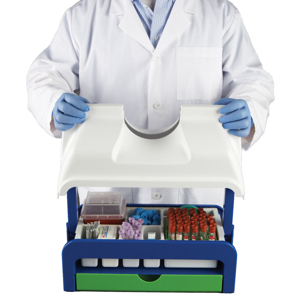 Heathrow Scientific HS2202 Droplet Phlebotomy Tray Lid White Polystyrene Stackable Alternate View
