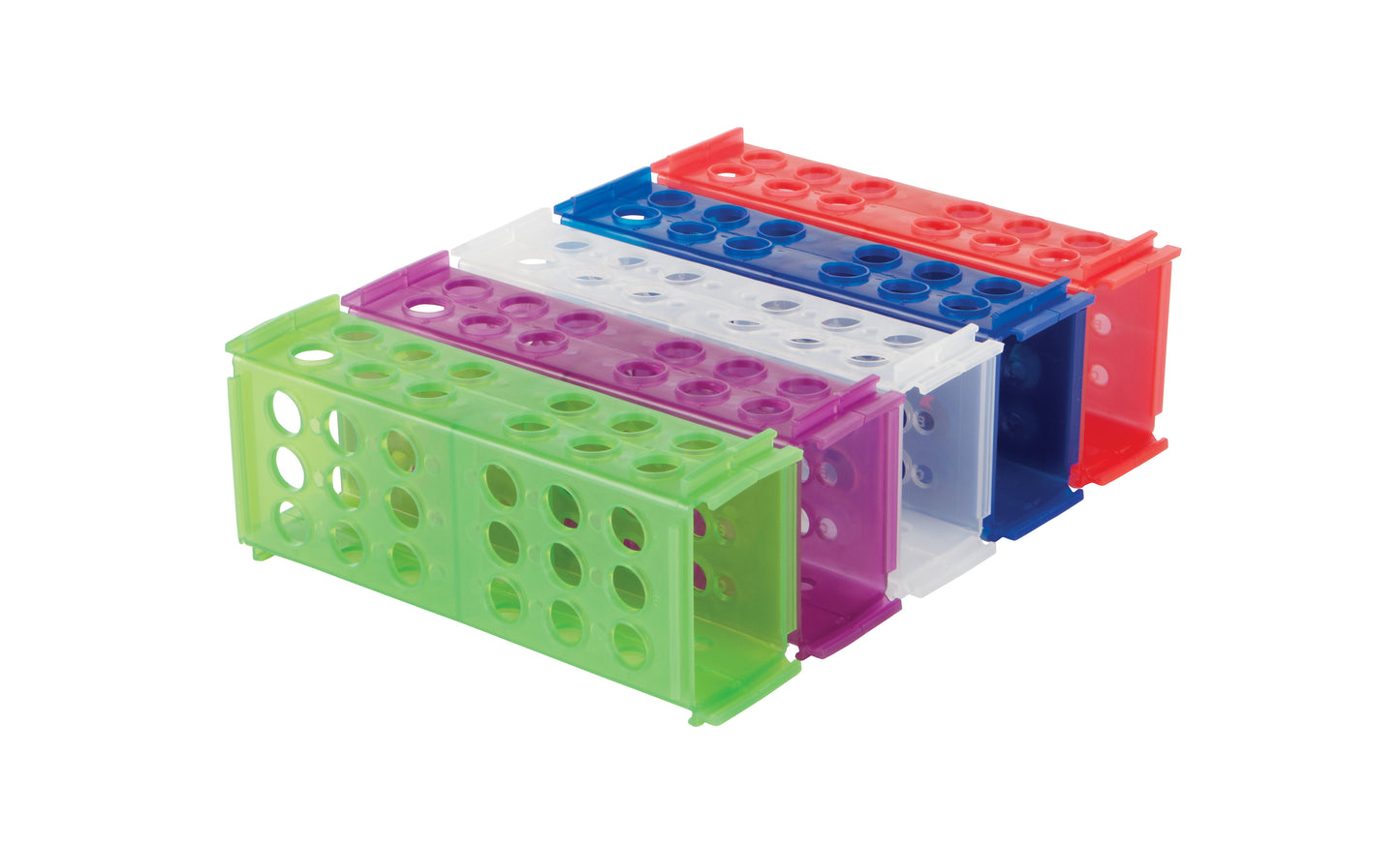 Heathrow Scientific 4-Way Clinical Tube Racks | Interlocking Polypropylene