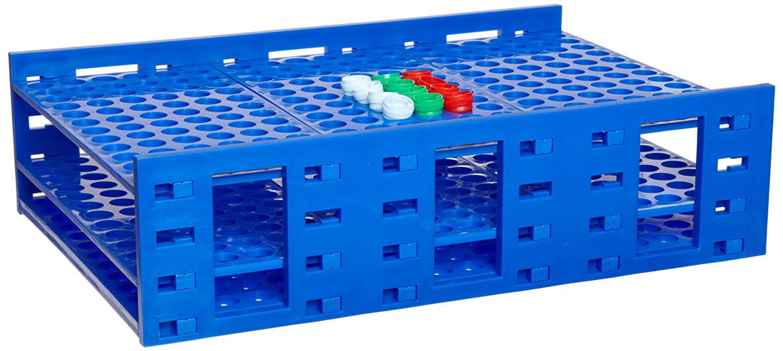 Heathrow Scientific high-capacity Mega Rack for test tube storage — LabSupplies.com