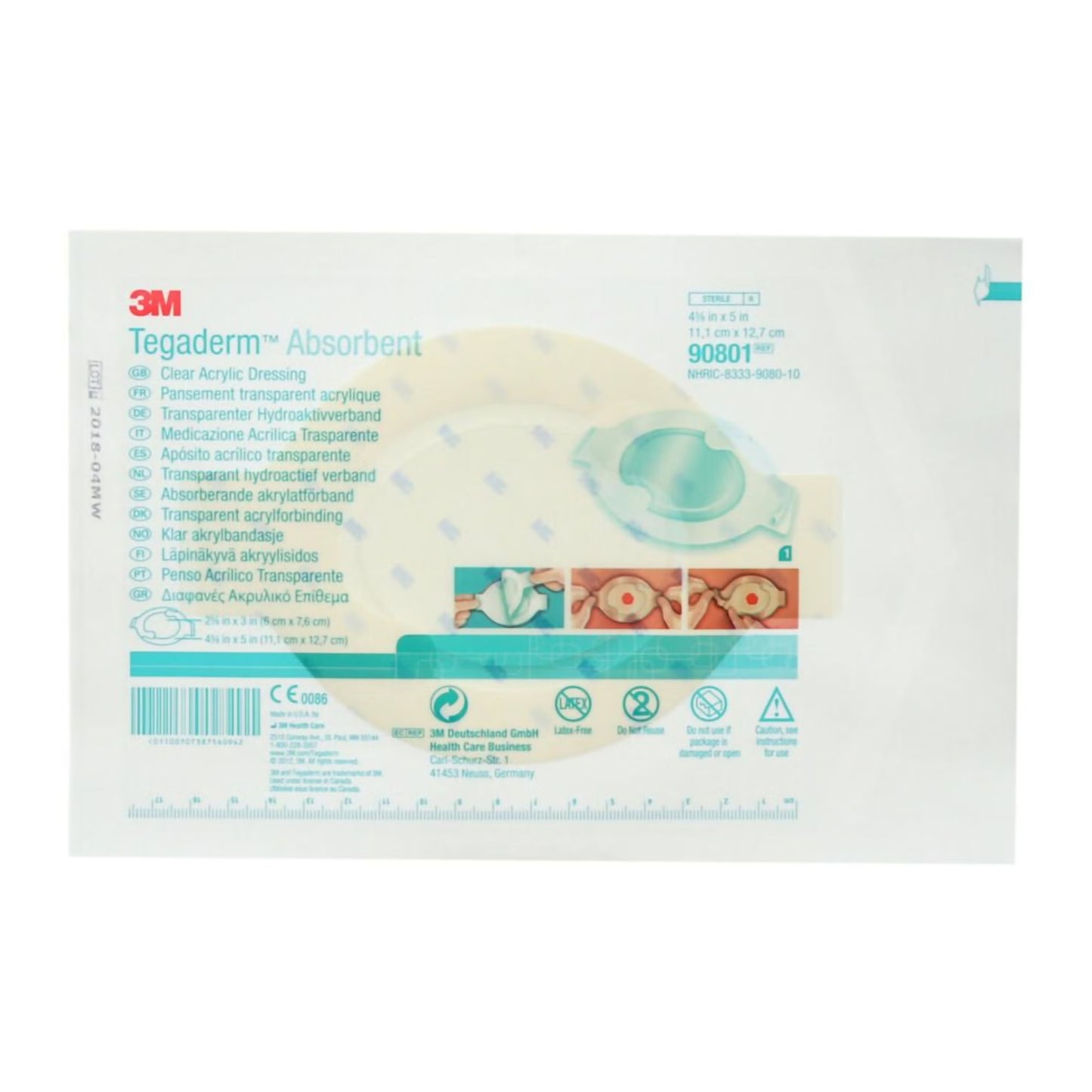 3M Tegaderm Absorbent Absorbent Acrylic Transparent Film Dressing Frame Style Delivery Oval