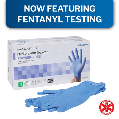 McKesson Confiderm® 3.5C Nitrile Exam Gloves, Blue