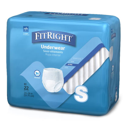FitRight Classic Absorbent Underwear Pull On with Tear Away Seams Unisex Disposable Moderate Absorbency
