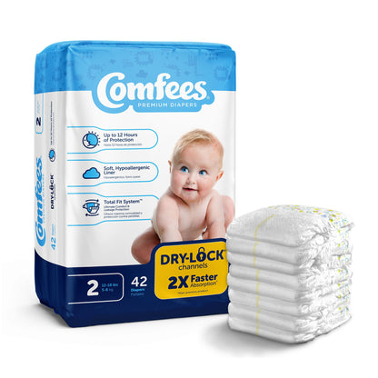 Comfees Premium Diapers, Unisex, Baby, Tab Closure