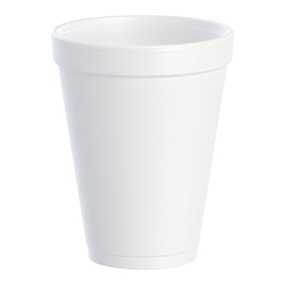 Dart Drinking Cup, White, Styrofoam, Disposable