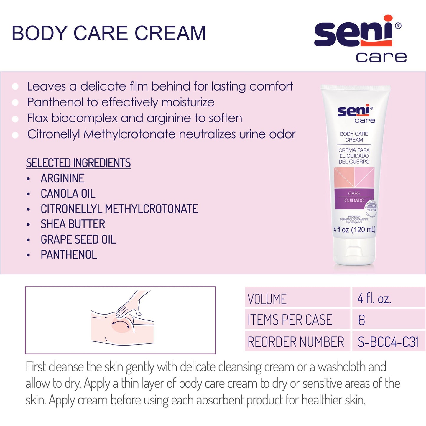 Seni® Care Body Care Cream, tube