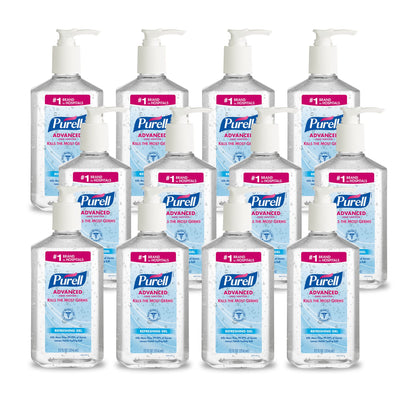 Purell® Advanced Hand Sanitizer, Ethyl Alcohol Gel, Pump Bottle