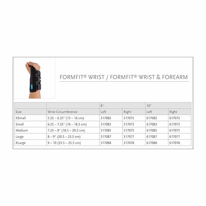 Ossur Formfit® Right Wrist Brace, Extra Small