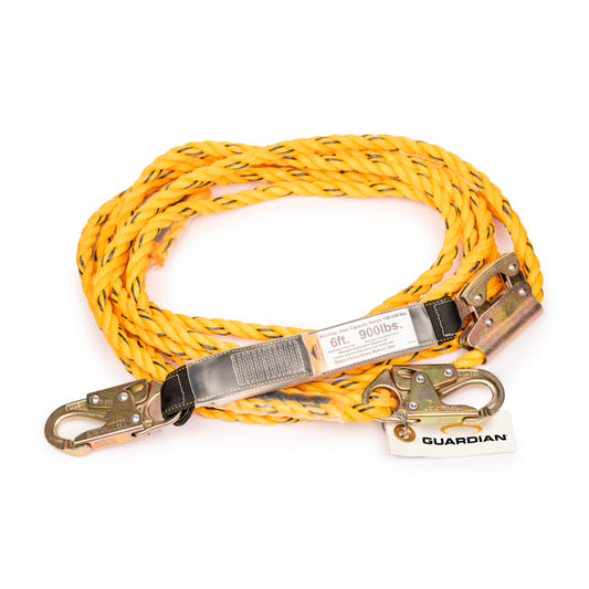 Guardian Fall Protection Poly Steel Rope Vertical Lifeline Assembly 01320 – angled view