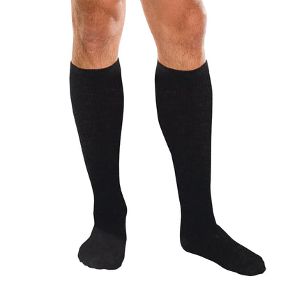 Core-Spun by Therafirm Compression Socks Knee High Large Black Closed Toe