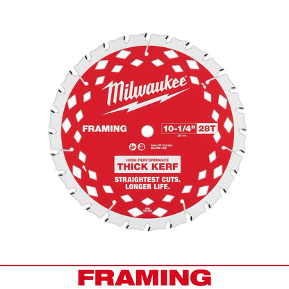 Milwaukee 10-1/4” 28T Thick Kerf Framing Circular Saw Blade 48-40-1048