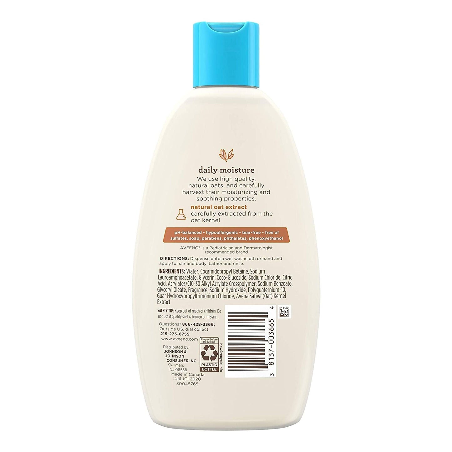 Aveeno® Baby Daily Moisture Wash and Shampoo, Lightly Scented, Bottle