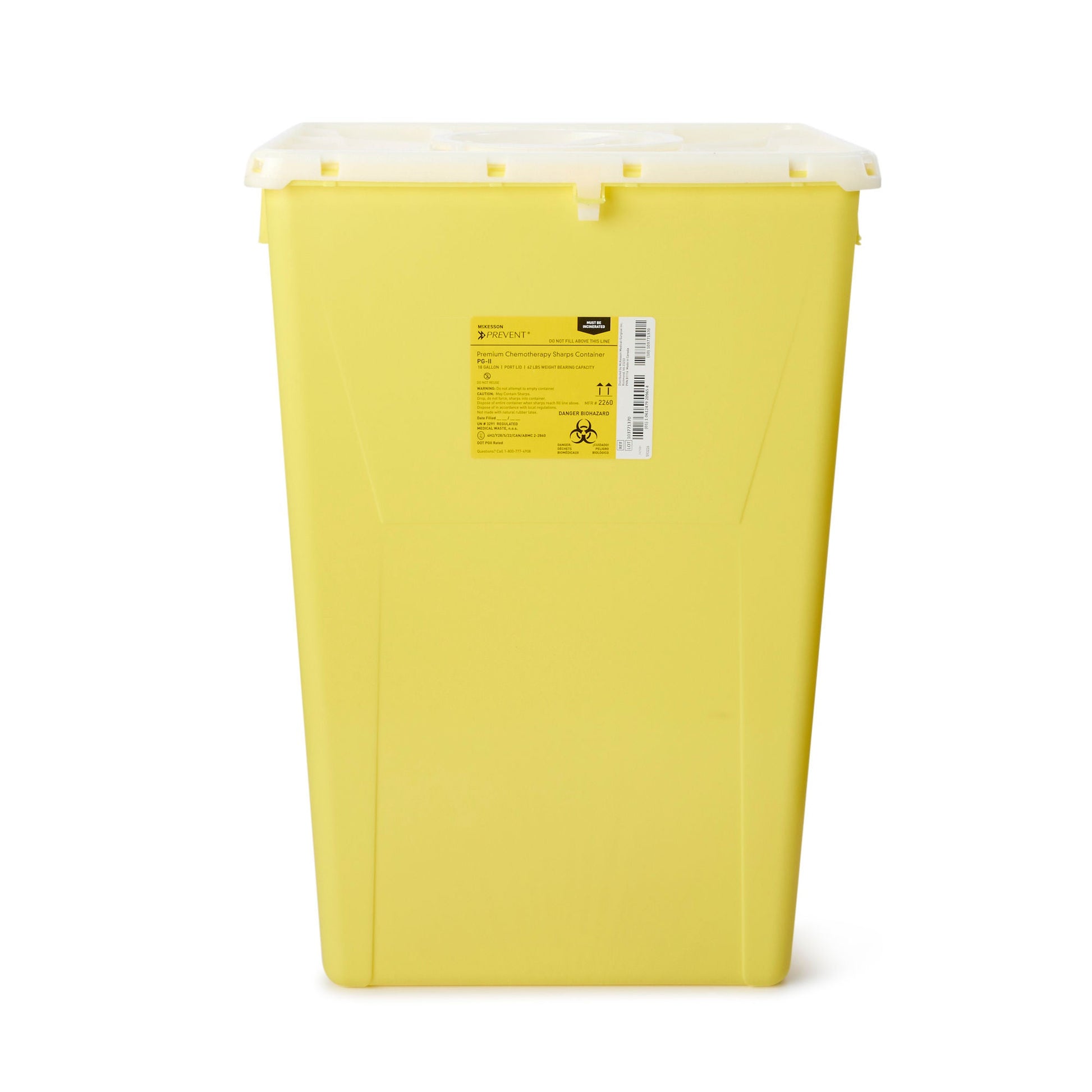 McKesson Prevent® Chemotherapy Sharps Container, 18-Gal.