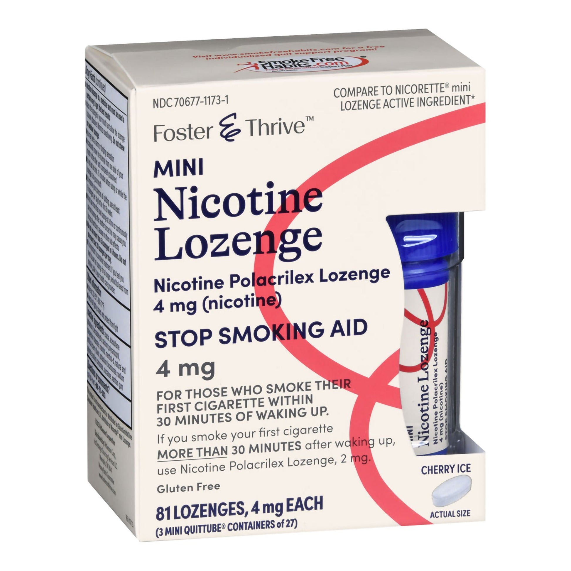 Foster & Thrive™ Mini Nicotine Polacrilex Lozenges 4 mg (Nicotine) Cherry Ice