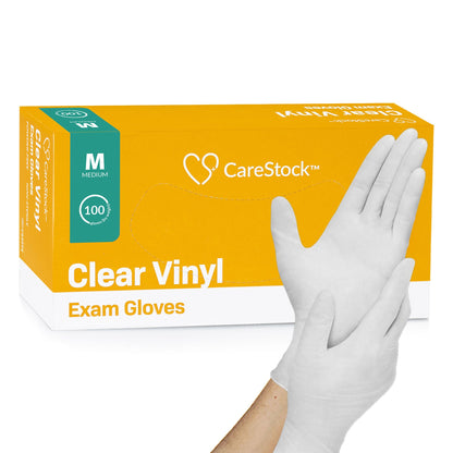 CareStock™ Vinyl Exam Gloves, Clear