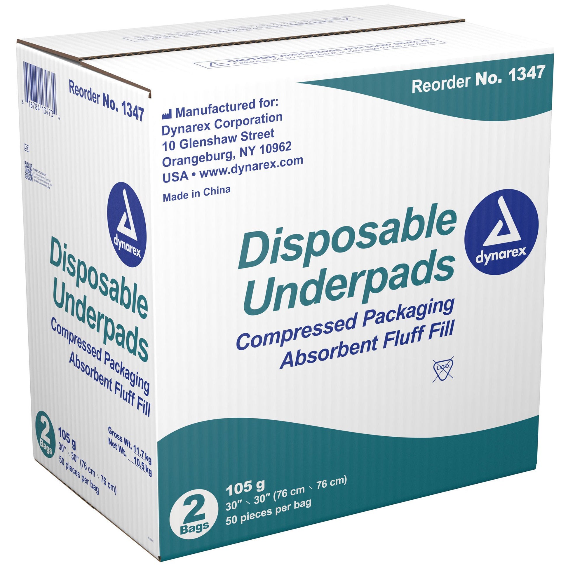 Dynarex® Absorbent Fluff Fill Underpad