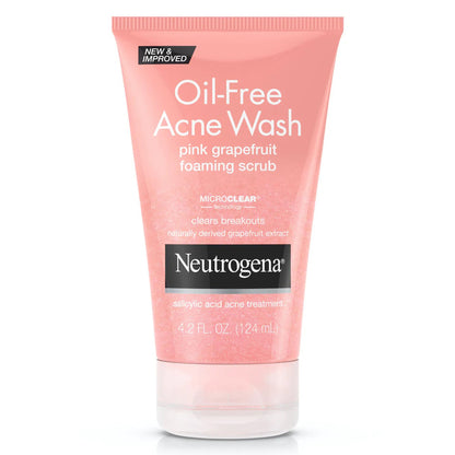 Neutrogena® Oil-Free Acne Wash Pink Grapefruit Foaming Scrub, Tube