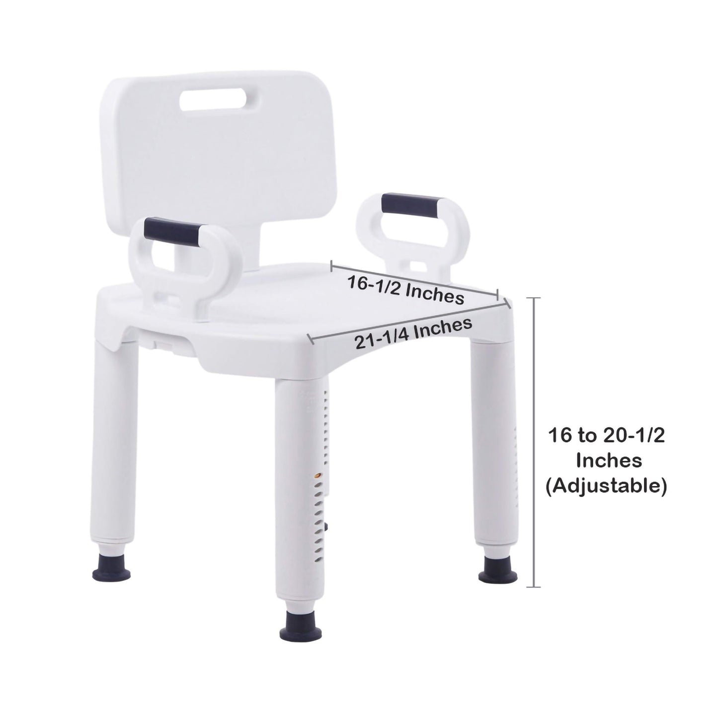 McKesson Bath Bench with Removable Arm Rail and Back, 21.25 Inch Width