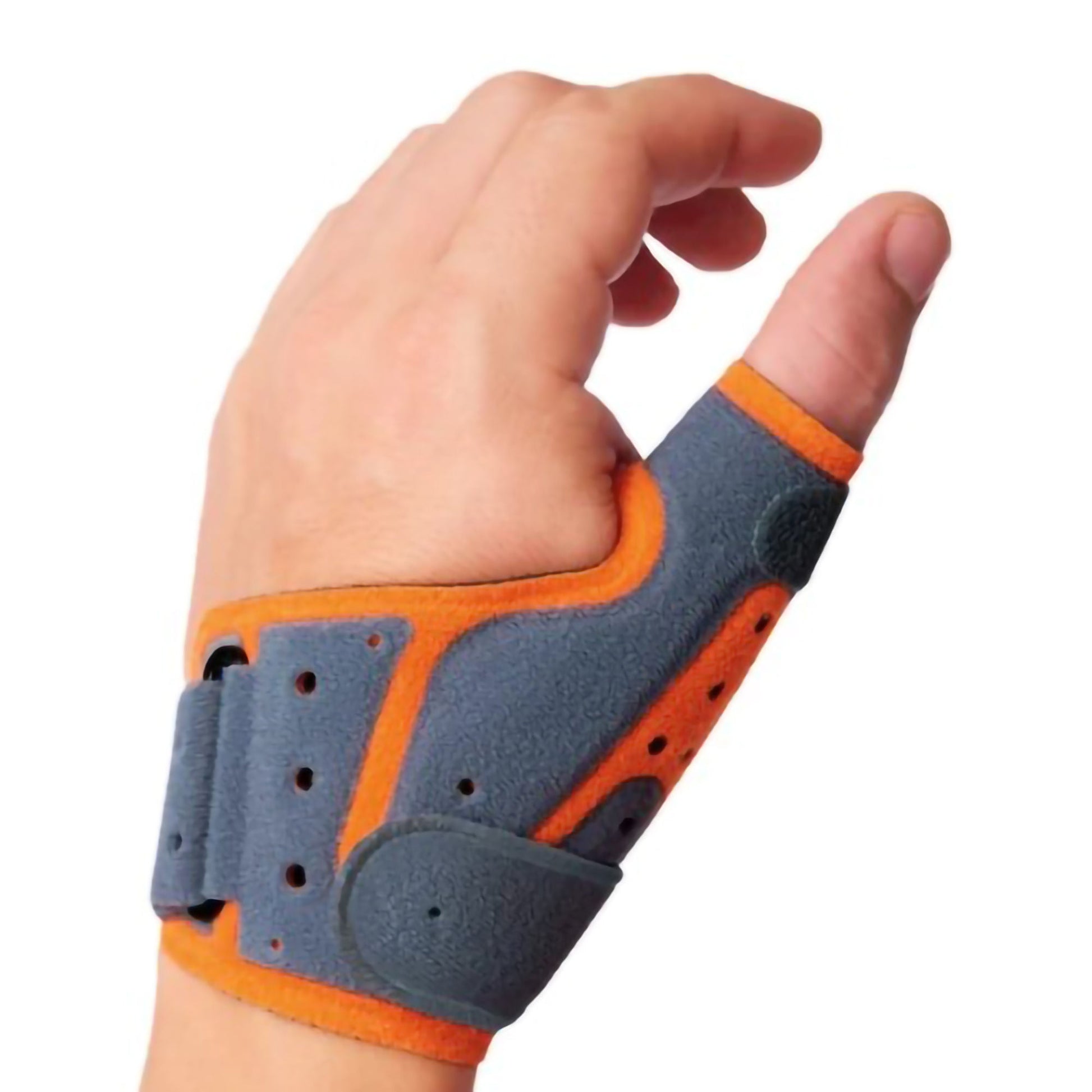 Orliman Thumb Brace Adult Hook and Loop Thumb Gray / Orange
