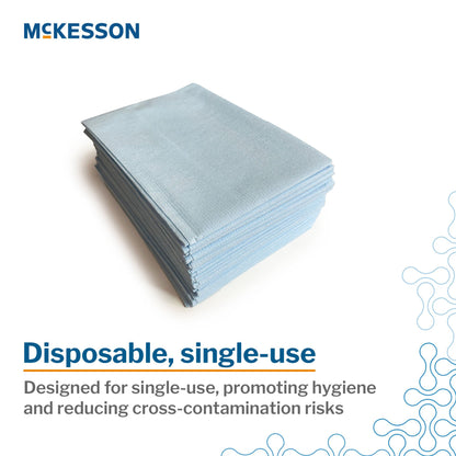 McKesson Pillowcase, Disposable, Standard, Blue, Tissue/Poly