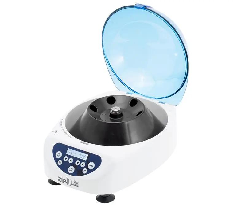Centrifuge with tube adapter and consumables for complete sample separation workflow