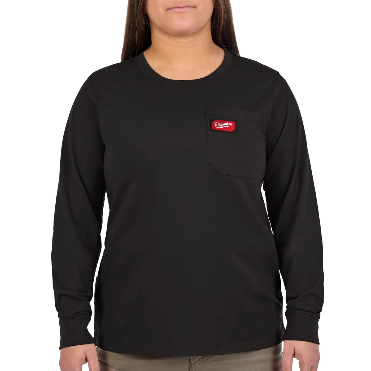 Milwaukee Women's GRIDIRON Pocket T-Shirt - Long Sleeve Gray 2X F551