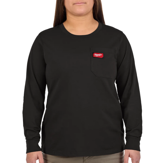Milwaukee Women's GRIDIRON Pocket T-Shirt - Long Sleeve Gray 2X F551
