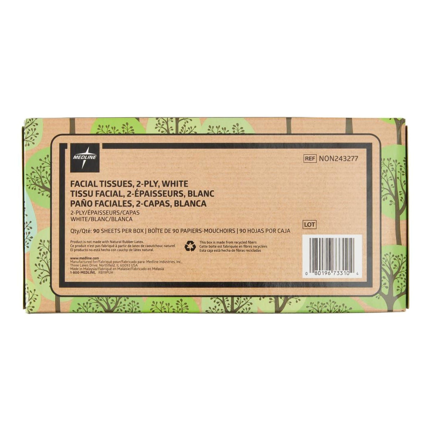 Medline Facial Tissue White 90 Count