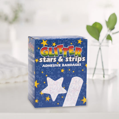 Glitter™ Stat Strip® Kid Design (Glitter Stars and Stripes) Adhesive Strip