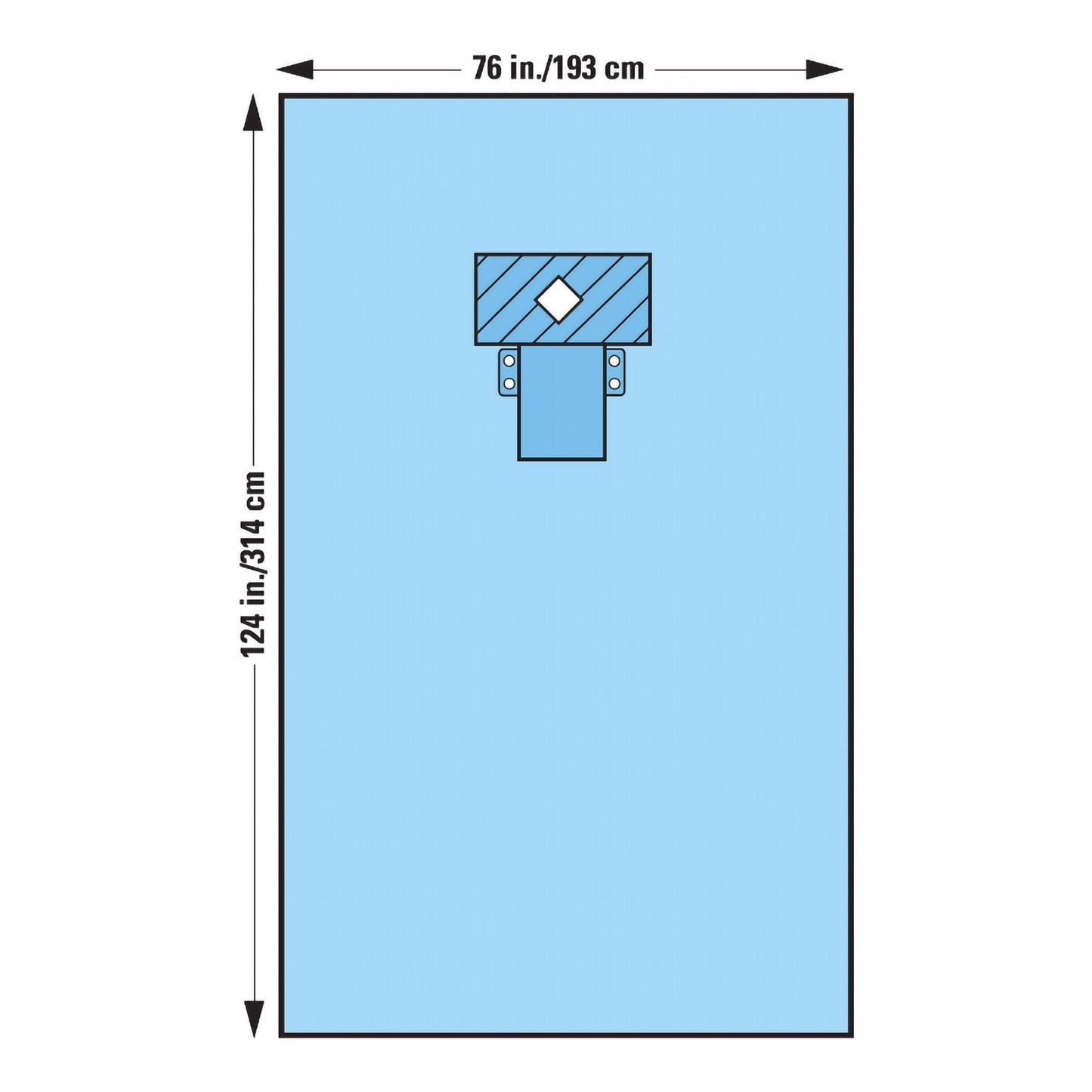 Halyard Sterile Thyroid EENT Drape, 76 W x Inch