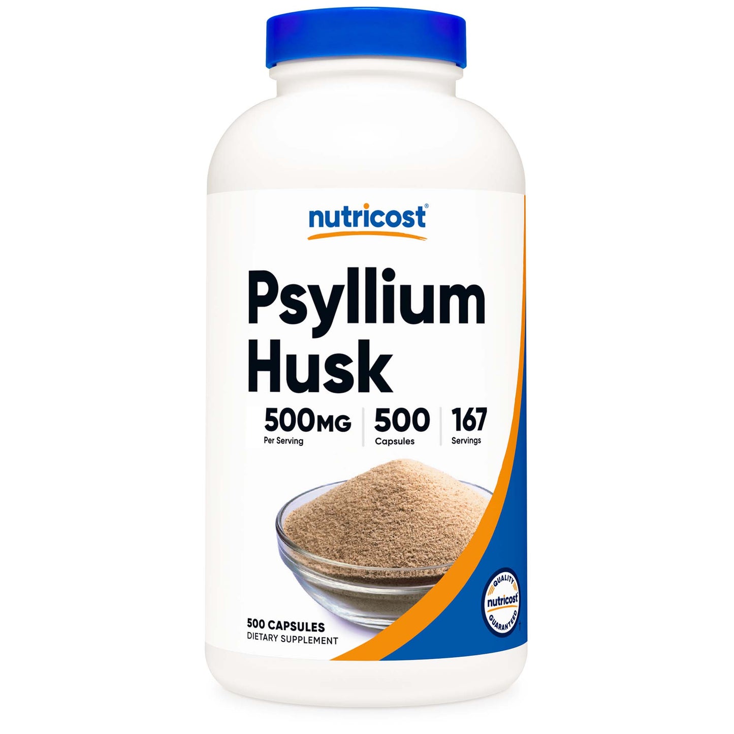 nutricost Dietary Supplement Psyllium Husk 500 mg Strength Capsule