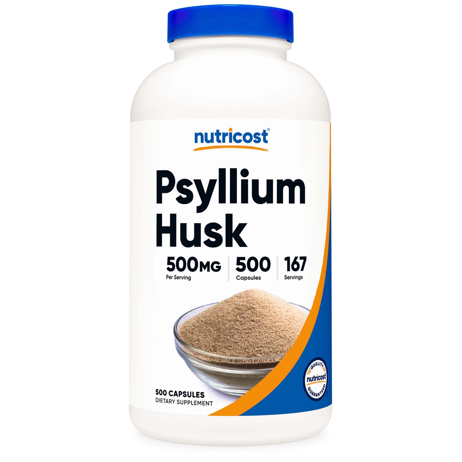 nutricost Dietary Supplement Psyllium Husk 500 mg Strength Capsule