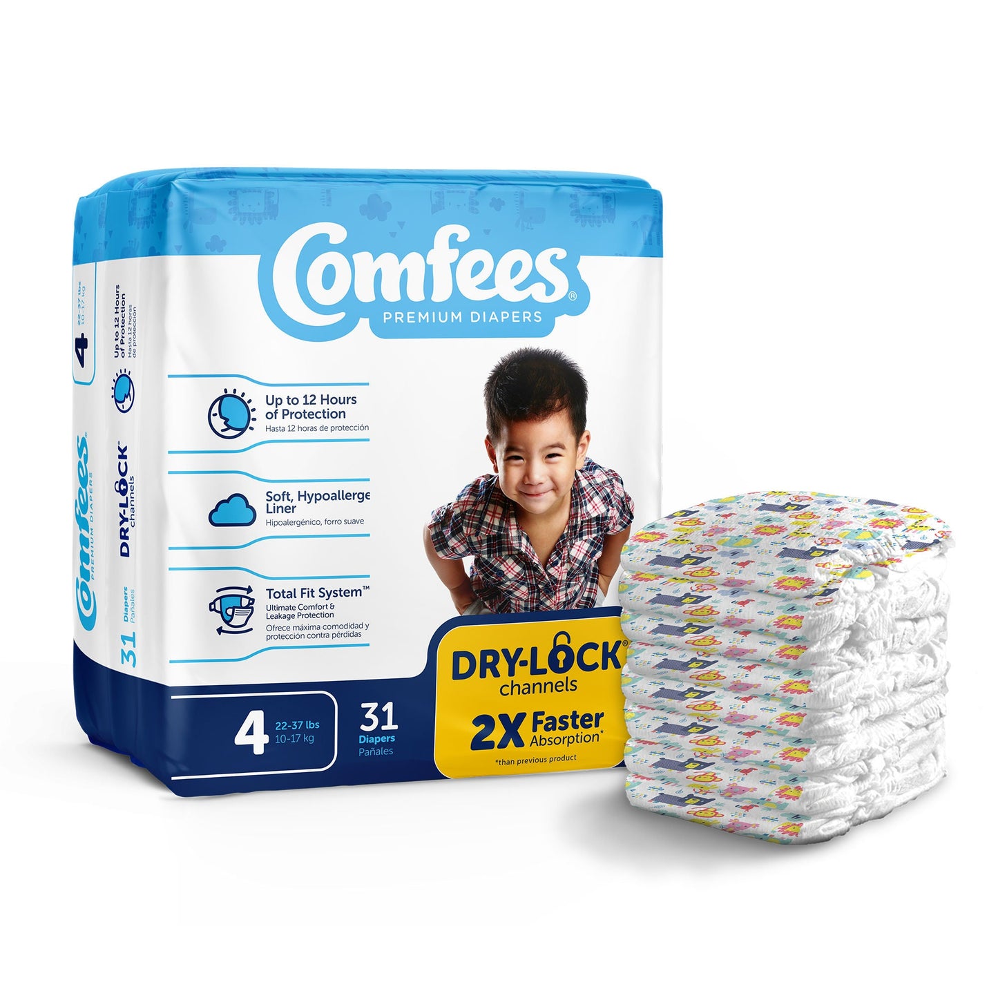 Comfees® Premium Diapers, Unisex, Baby, Tab Closure