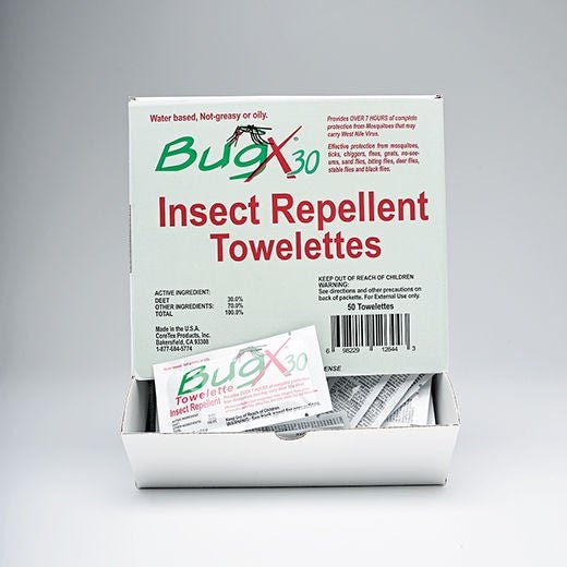 BugX® 30 Insect Repellent Towelettes with DEET